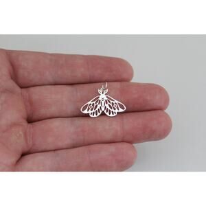 Sterling Silver Openwork Moth Charm, Sterling Silver Openwork Moth Pendant
